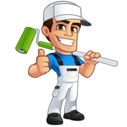 Lou the painter — illustrated mascot for Lou's Atlanta Painting